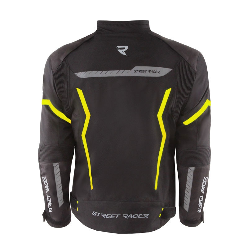 Street Racer Flex Air Motorradjacke Schwarz-Fluogelb