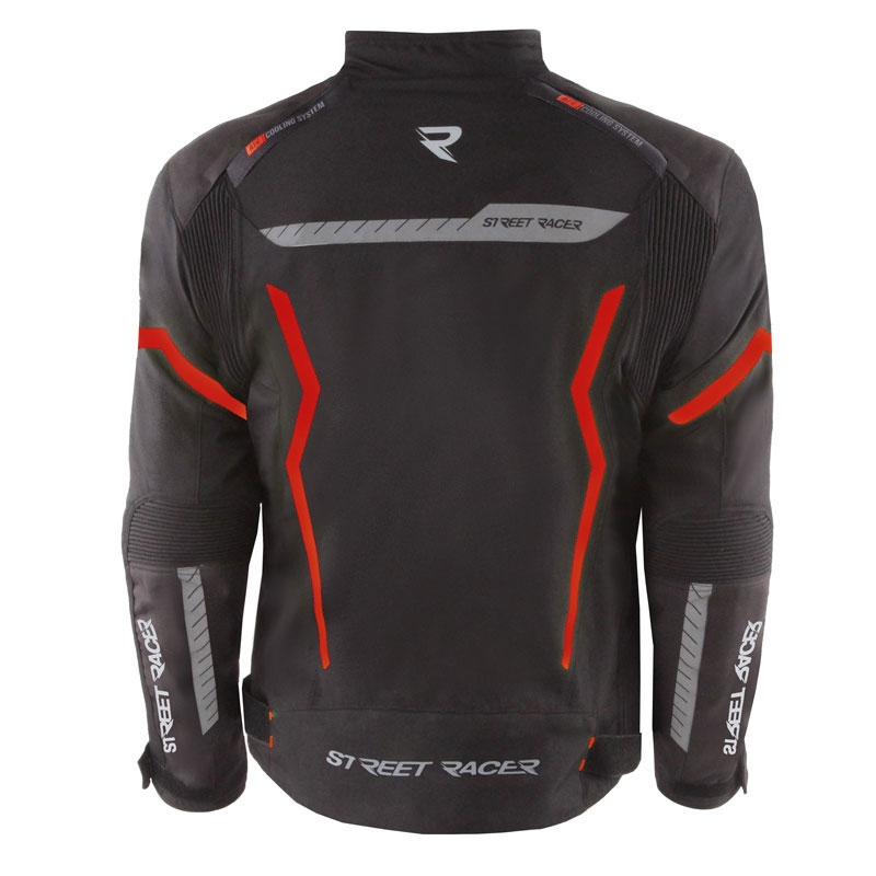 Street Racer Flex Motorradjacke schwarz-rot