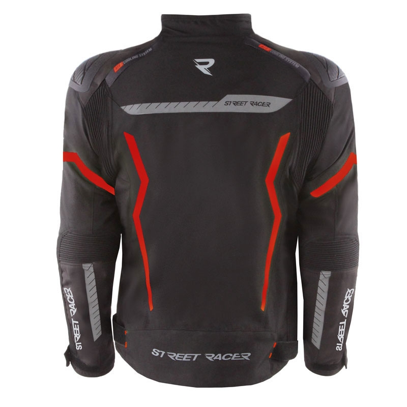 Motorradjacke Street Racer Flex EVO schwarz-rot