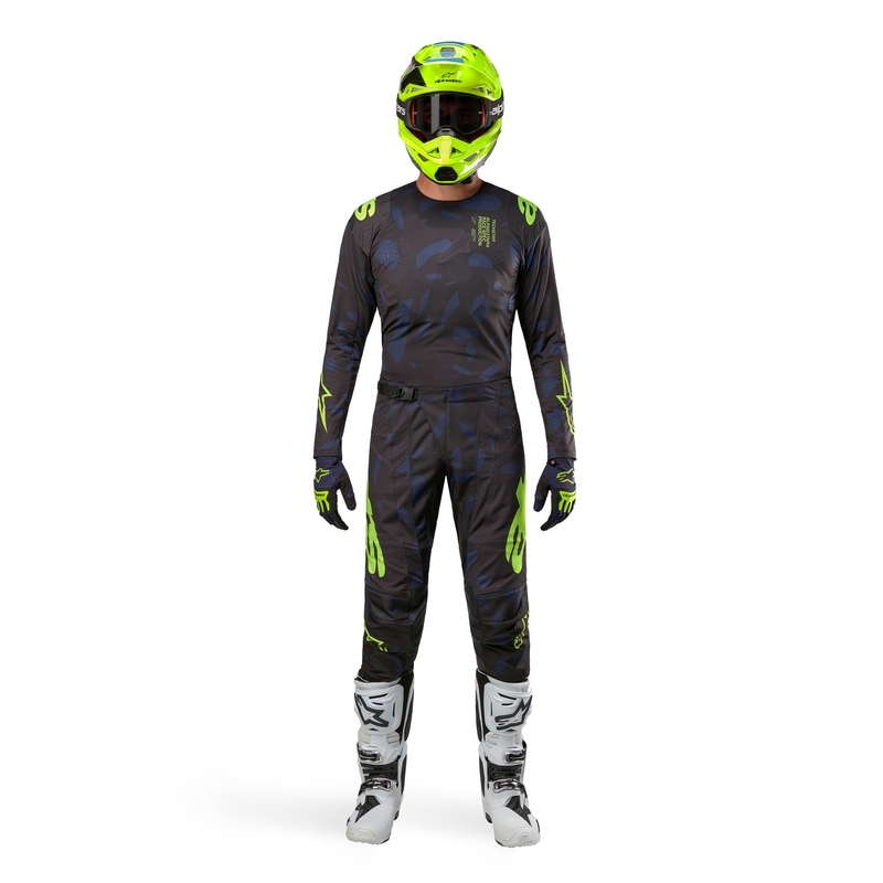 Alpinestars Techstar Rantera Motocrosstrikot schwarz-blau-neongelb