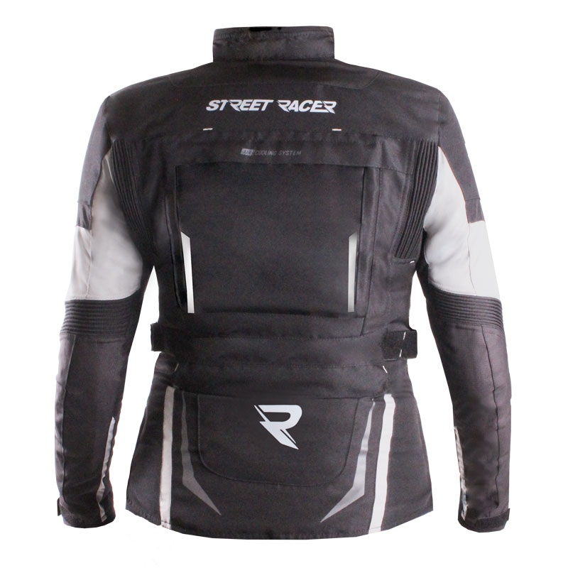 Damen Motorradjacke Street Racer Hilax schwarz-grau