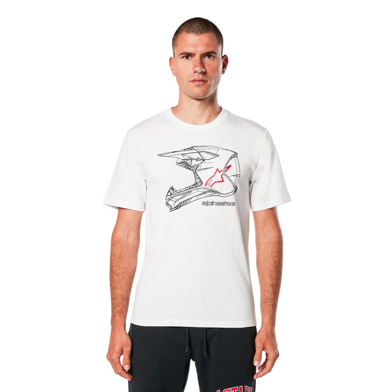 T-shirt Alpinestars MX Helm CSF weiß