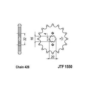 Ritzel JT JTF 1550-14 14T, 428