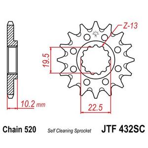 Ritzel JT JTF 432-13SC 13T, 520 Self Cleaning Lightweight