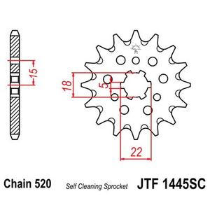 Ritzel JT JTF 1445-12SC 12T, 520 Self Cleaning Lightweight