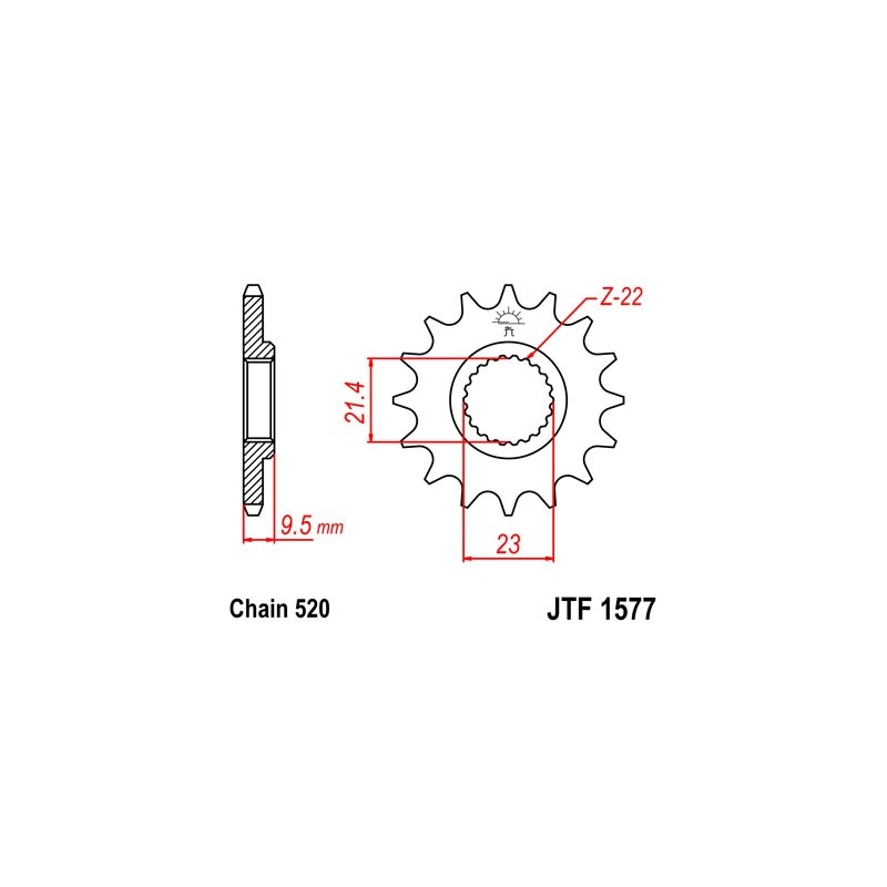Ritzel JT 15T, 520
