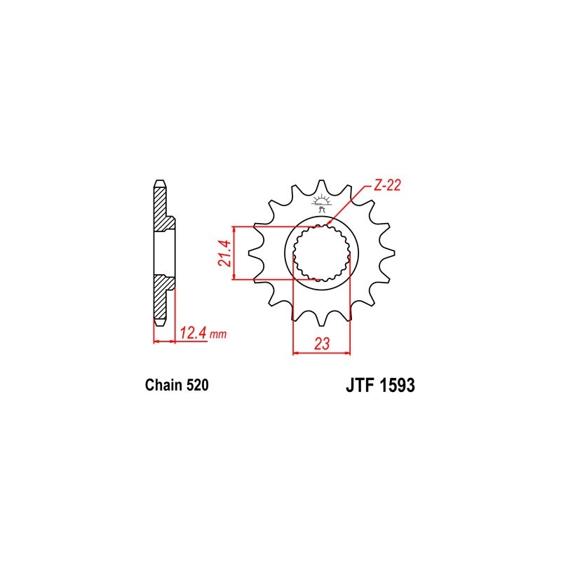 Ritzel JT 14T, 520