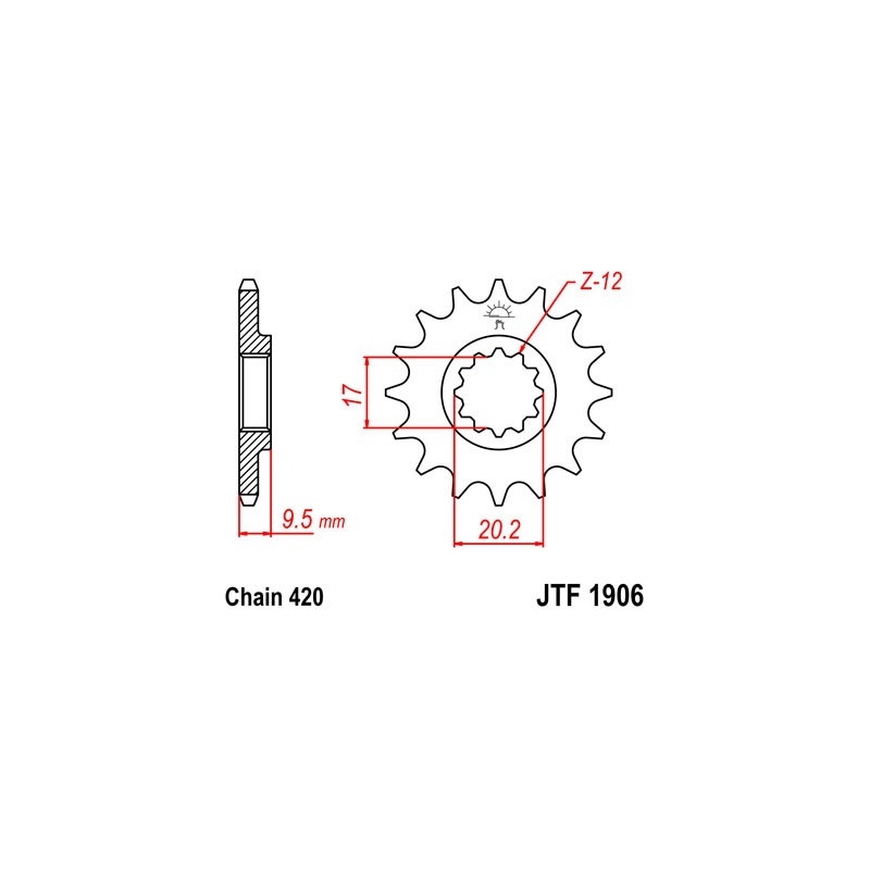 Ritzel JT 14T, 420