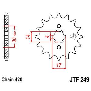 Ritzel JT JTF 249-14 14T, 420