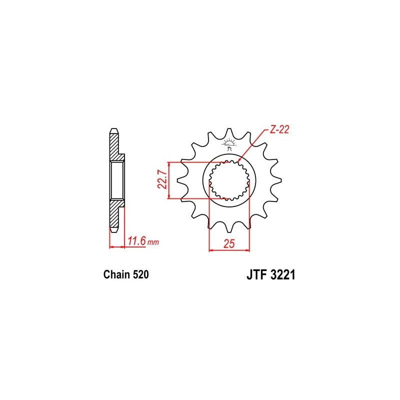 Ritzel JT 11T, 520