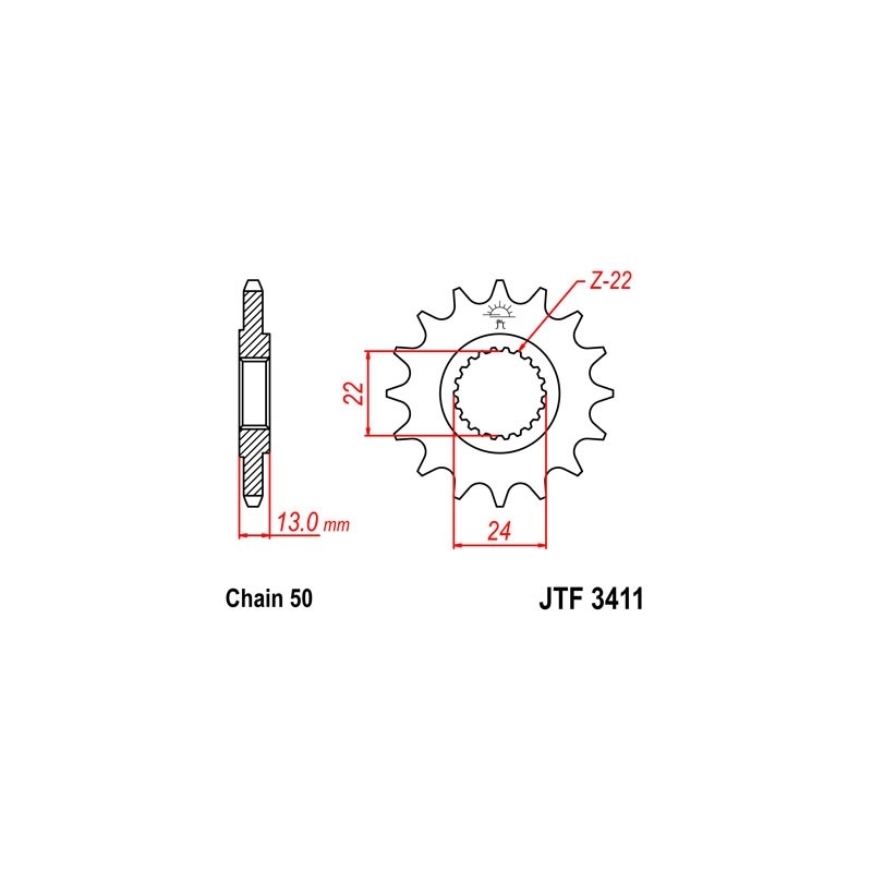 Ritzel JT 16T, 530
