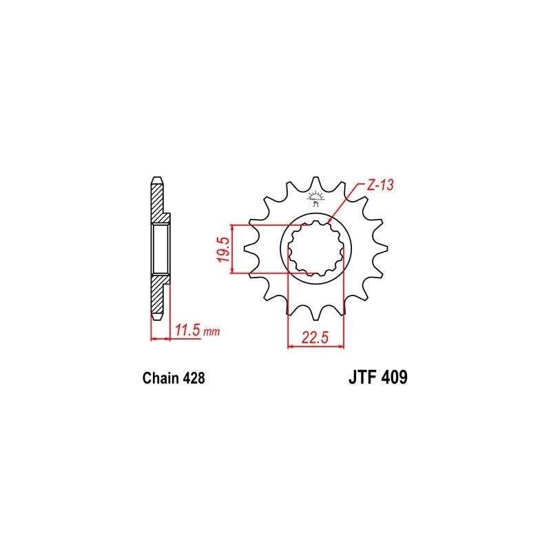 Ritzel JT 14T, 428