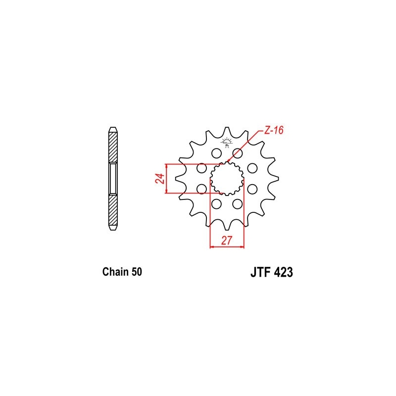 Ritzel JT 17T, 530 rubber cushioned