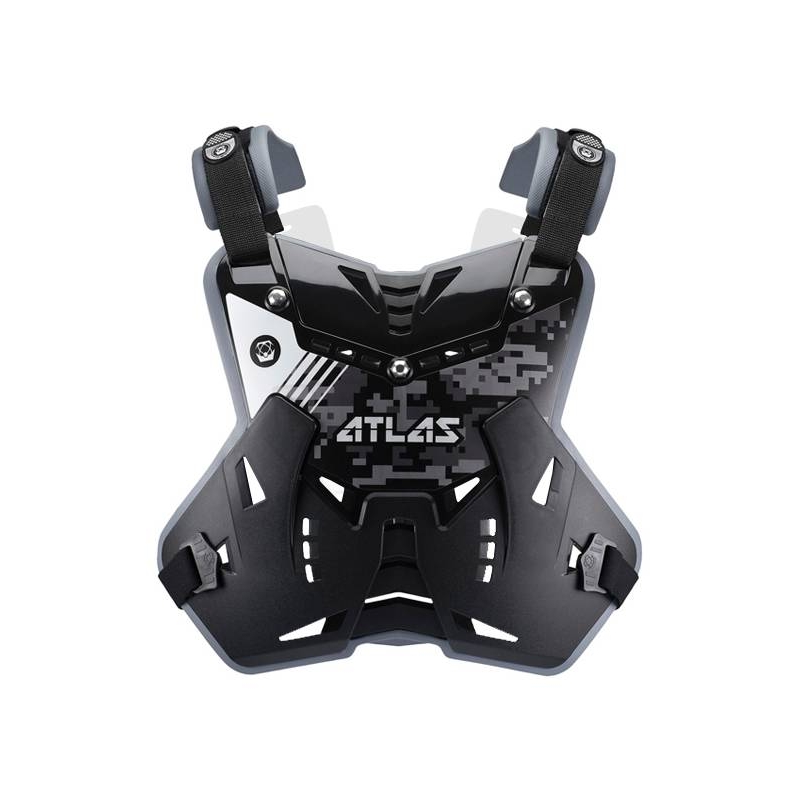 Defender Digital Stealth Brust- und Rückenprotektor, ATLAS Kind (schwarz, Größe UNI)