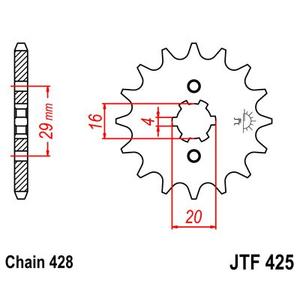 Ritzel JT JTF 425-12 12T, 428