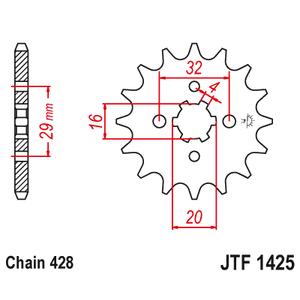 Ritzel JT JTF 1425-14 14T, 428