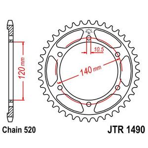 Ketten Rad JT JTR 1490-40 40T, 520