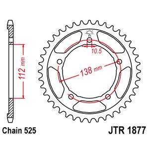 Ketten Rad JT JTR 1877-45 45T, 525
