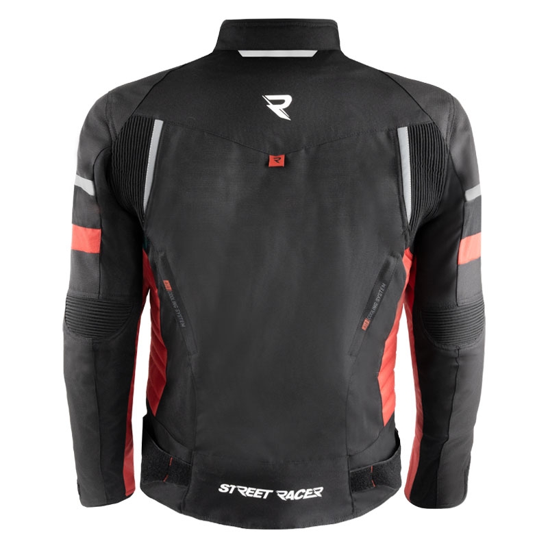 Motorradjacke Street Racer Evans schwarz-rot