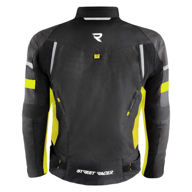 Street Racer Evans Schwarz-Fluo Gelbe Motorradjacke