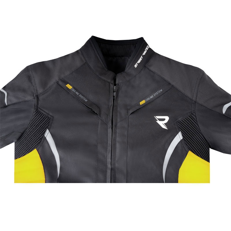 Street Racer Evans Schwarz-Fluo Gelbe Motorradjacke