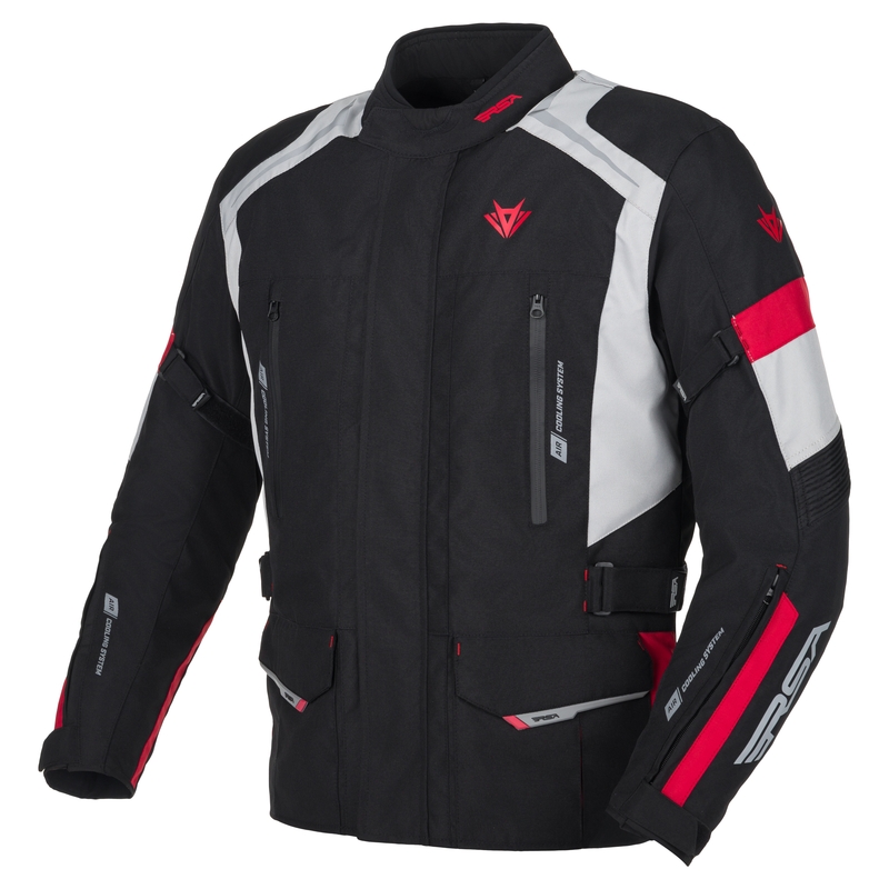 Motorradjacke RSA EXO 2 schwarz-grau-rot