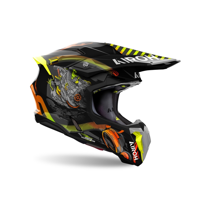 Airoh Twist 3 Toxic Motocrosshelm schwarz-orange