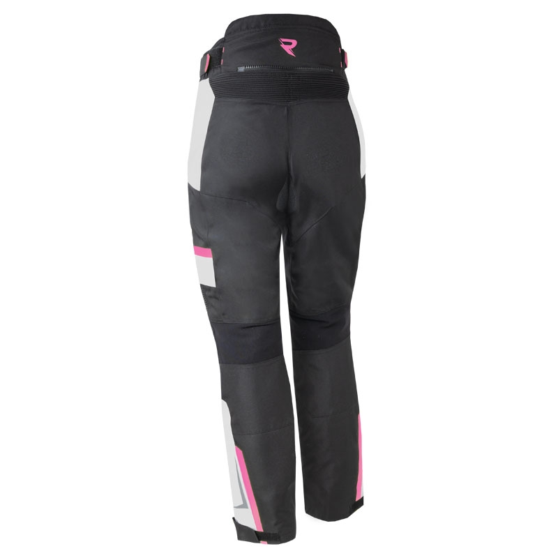 Damen-Motorradhose Street Racer Hilax schwarz-grau-rosa