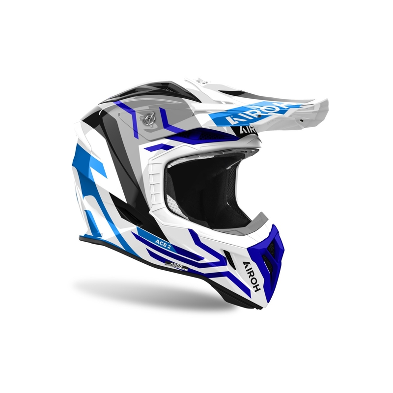 Motocross-Helm Airoh Aviator Ace 2 Ground glänzend blau