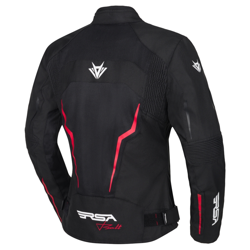 RSA Bolt Damen-Motorradjacke schwarz-weiß-rot