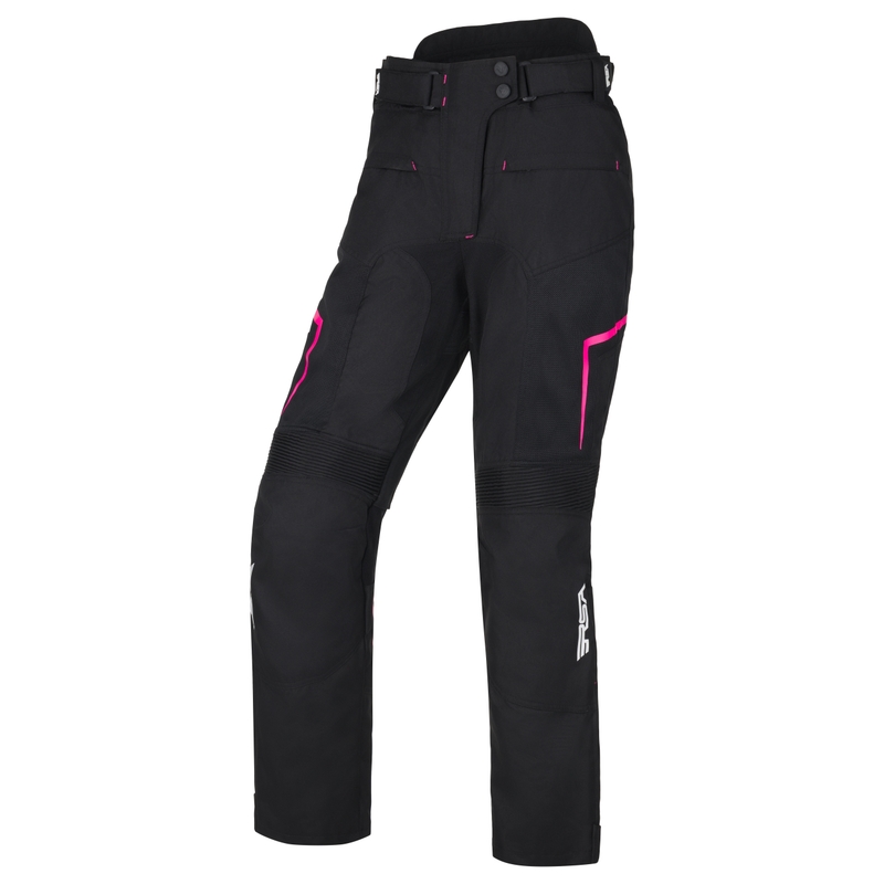 RSA Bolt Motorradhose für Frauen in Schwarz, Weiß und Rosa