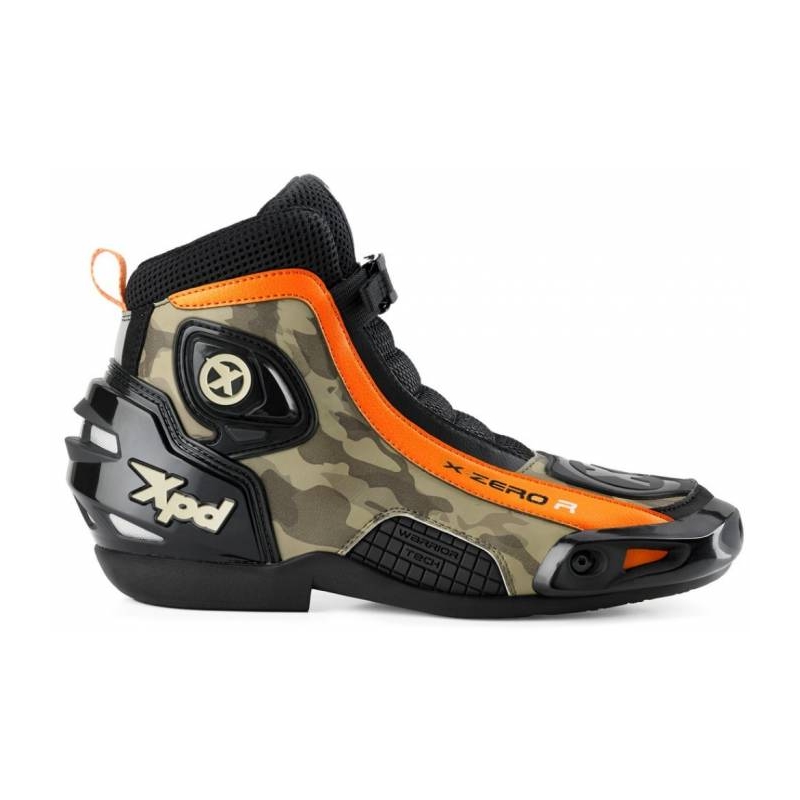 Motorradstiefel XPD X-Zero R schwarz-camo-orange