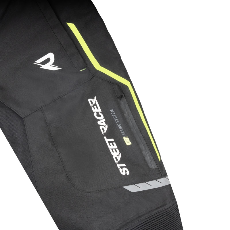 Street Racer Flex Motorradhose schwarz-fluogelb