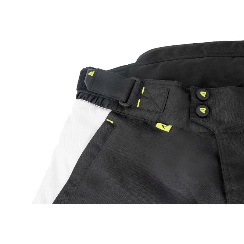 Damen-Motorradhose Street Racer Hilax Schwarz-Grau-Fluogelb