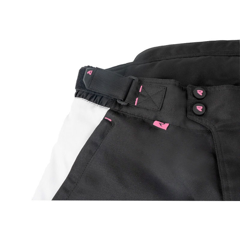 Damen-Motorradhose Street Racer Hilax schwarz-grau-rosa