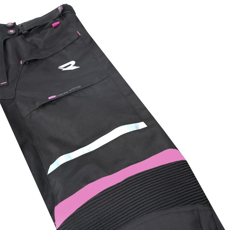 Damen Street Racer Betty II Motorradhose schwarz-rosa
