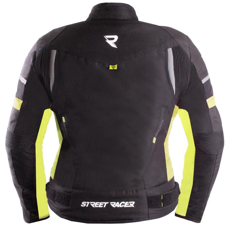 Damen-Motorradjacke Street Racer Betty II Air, schwarz-fluoreszierend gelb