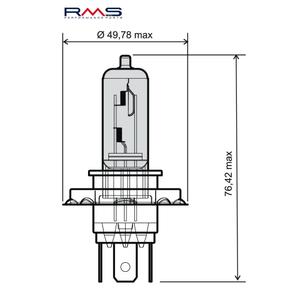 Žárovka RMS 12V 35/35W, H4 bílá