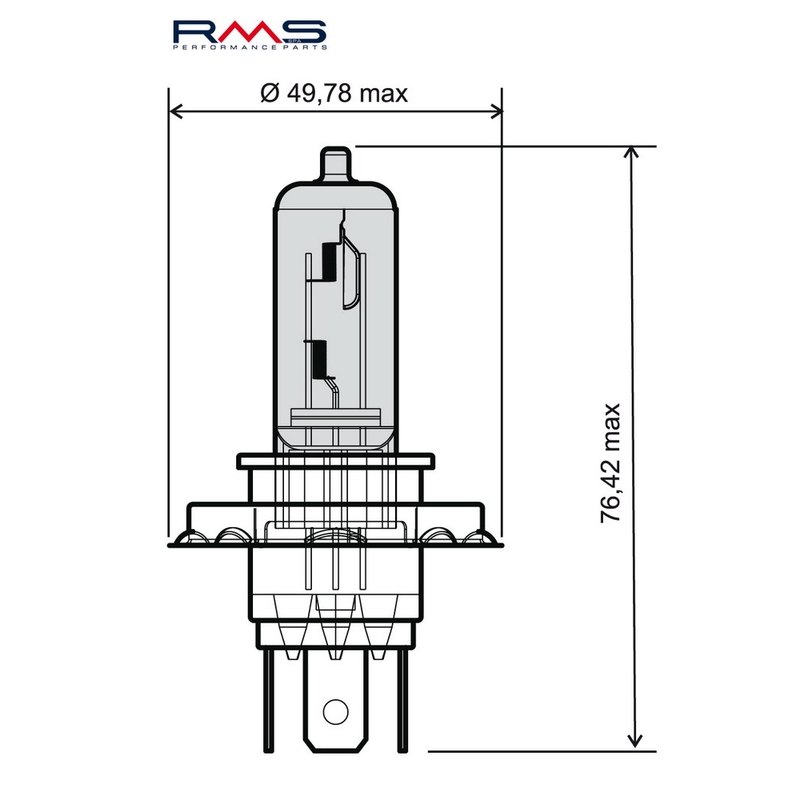Žárovka RMS 12V 35/35W, H4 bílá