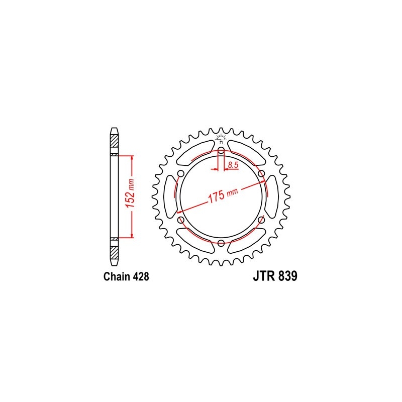 Ketten Rad JT 53T, 428