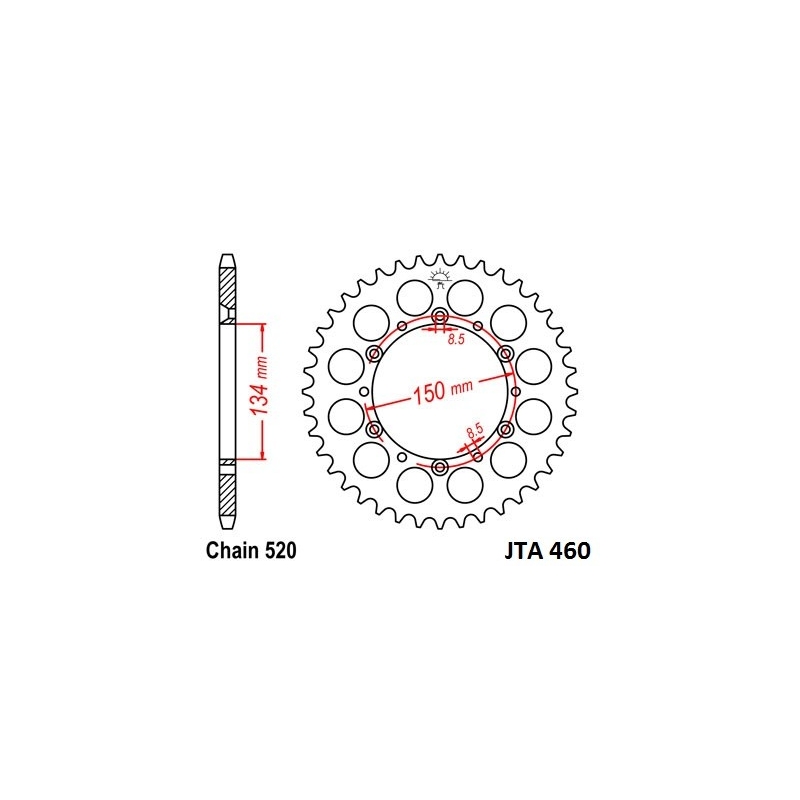 Aluminium-Ketten Rad JT 46T, 520
