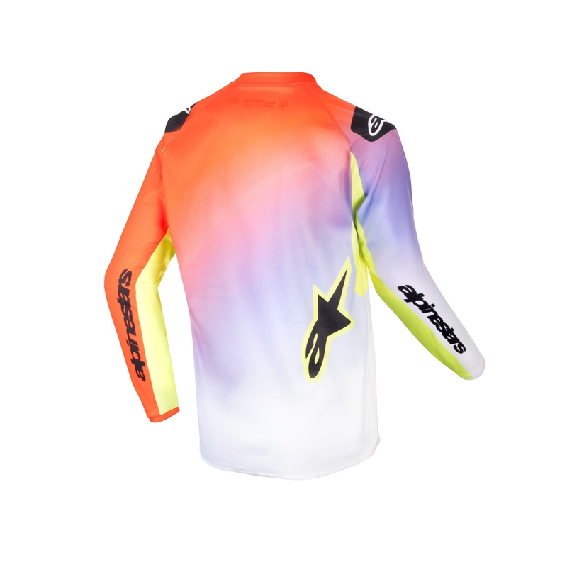 Kinder Motocross Trikot Alpinestars Racer Lucent 2024 weiß-schwarz-fluo gelb