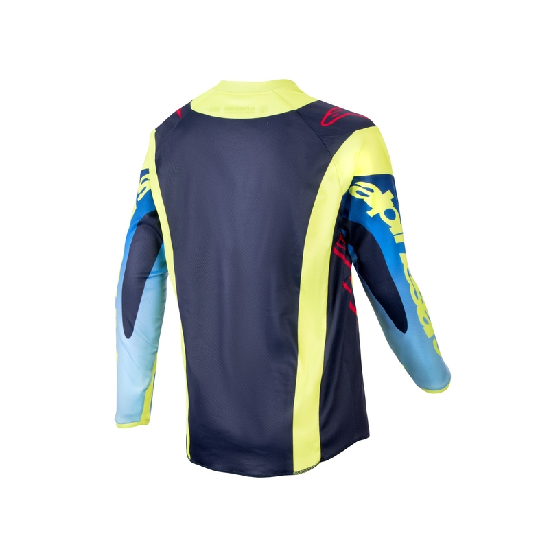 Kinder Motocross Trikot Alpinestars Racer Hoen 2024 fluo gelb-blau-rot