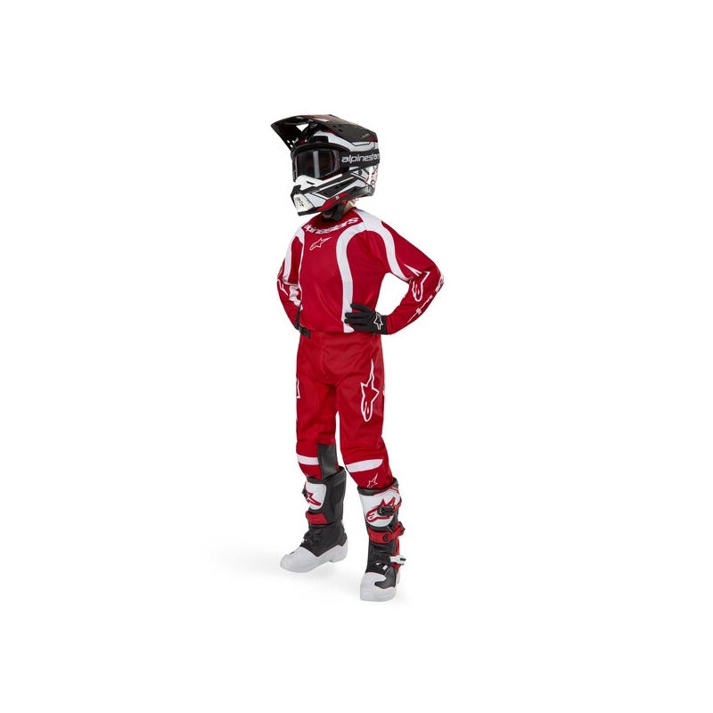 Alpinestars Racer Lurv 2024 Kinder Motocross-Hose rot und weiß