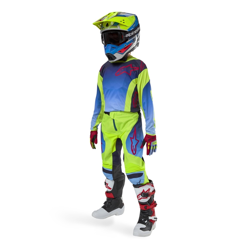 Alpinestars Racer Hoen 2024 fluo gelb-blau-orange Kinder Motocross Hose