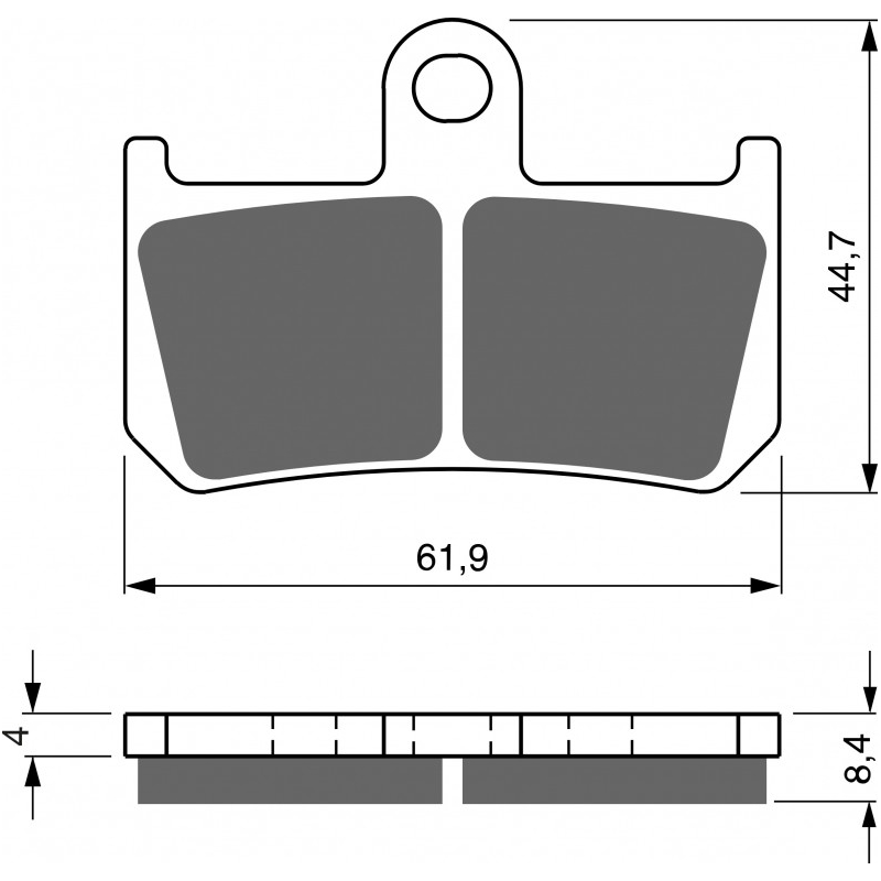 Bremsbeläge GOLDFREN S33 STREET FRONT (1 set = 2pcs small, 2pcs large)