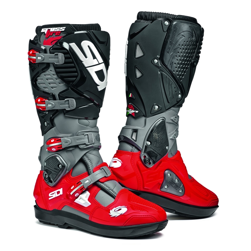 Motorradstiefel SIDI CROSSFIRE 3 SRS grau-rot-schwarz