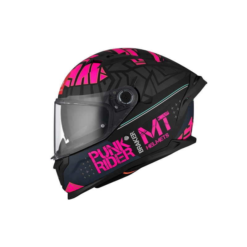 MT BRAKER SV PUNK RIDER B8 schwarz und rosa Integral Motorradhelm