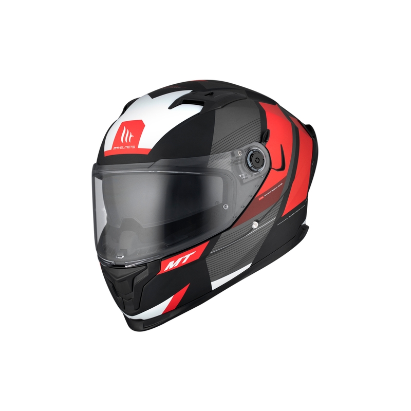 MT BRAKER CHENTO B5 grau-rot-weißer Integral-Motorradhelm