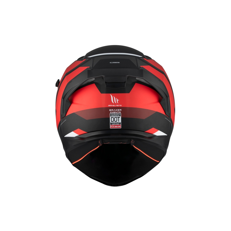 MT BRAKER CHENTO B5 grau-rot-weißer Integral-Motorradhelm